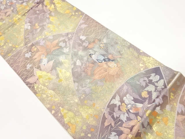 JAPANESE FUKURO OBI / WOVEN FLORAL PLANTS